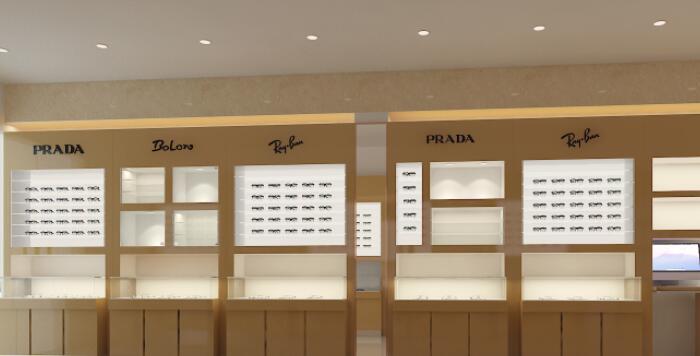 青岛展柜眼镜店展柜如何设计的大气引人注意