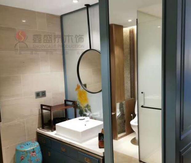 青岛展柜中式酒店木柜设计安装完工