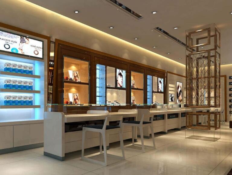 眼镜店装修后的青岛展柜设计十分重要